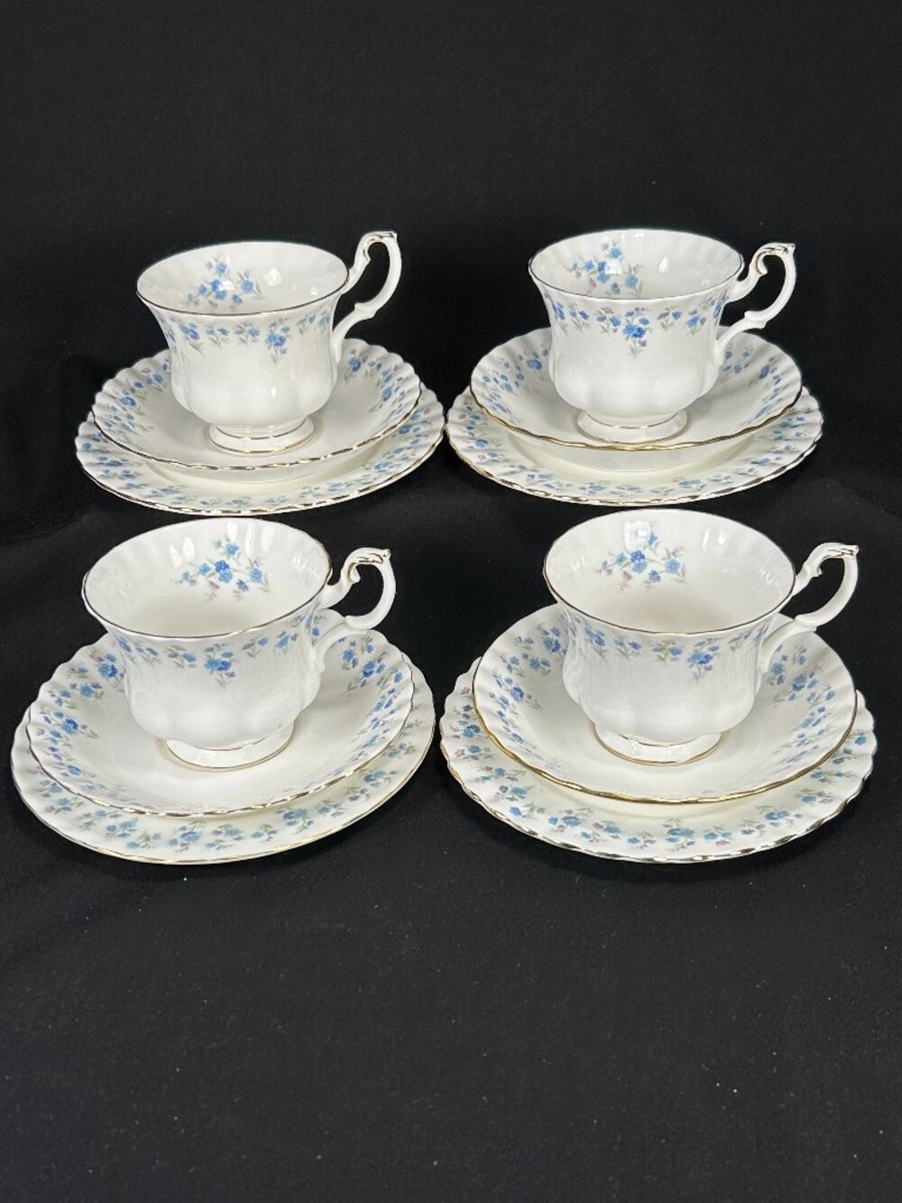 Royal Albert UK Memory Lane fine bone china trio set x 4